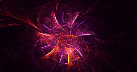 3D rendering abstract multicolor fractal light background