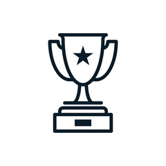 Trophy cup outline icons. Vector illustration. Editable stroke. Isolated icon suitable for web, infographics, interface and apps.