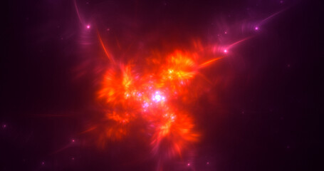 3D rendering abstract multicolor fractal light background
