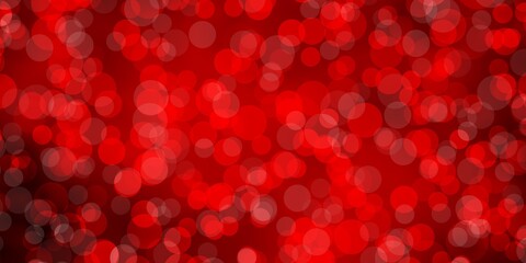 Light Red vector layout with circle shapes. Abstract decorative design in gradient style with bubbles. Design for your commercials.