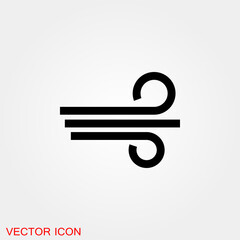 Air icon, symbol of wind energy. Vector sign