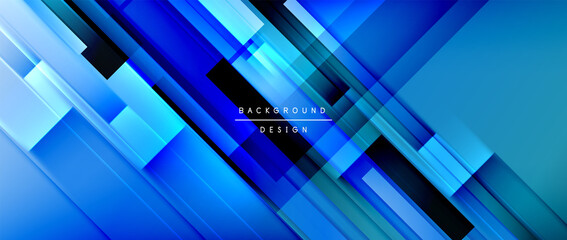 Dynamic lines on fluid color gradient. Trendy geometric abstract background for your text, logo or graphics