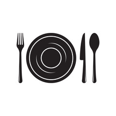 Fork, knife and spoon icon logo vector template.design for restaurant.