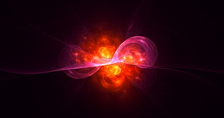 3D rendering abstract multicolor fractal light background