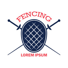 fencing logo with text space for your slogan tag line, vector illustration