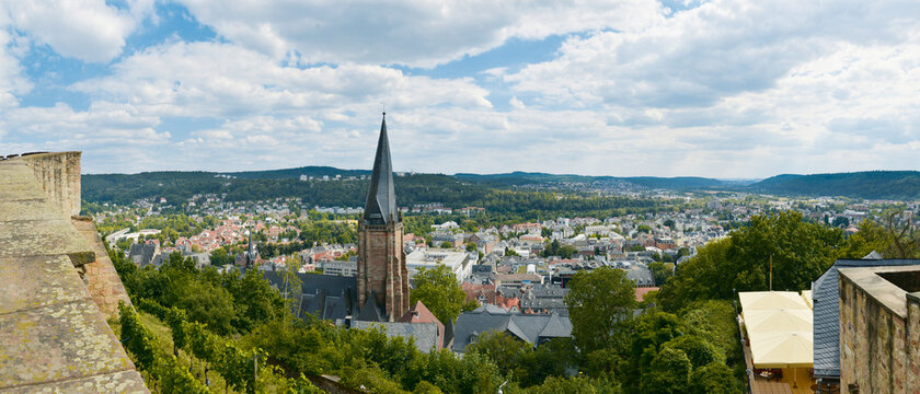 Marburg, Blick von der Burg auf die Stadt