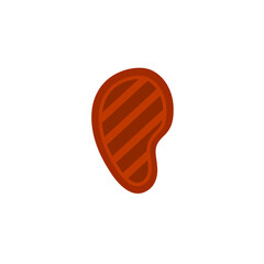 Meat flat, steak icon, vector illustration isolated on white background
