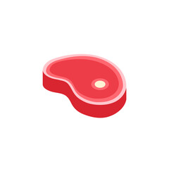 Meat flat, steak icon, vector illustration isolated on white background