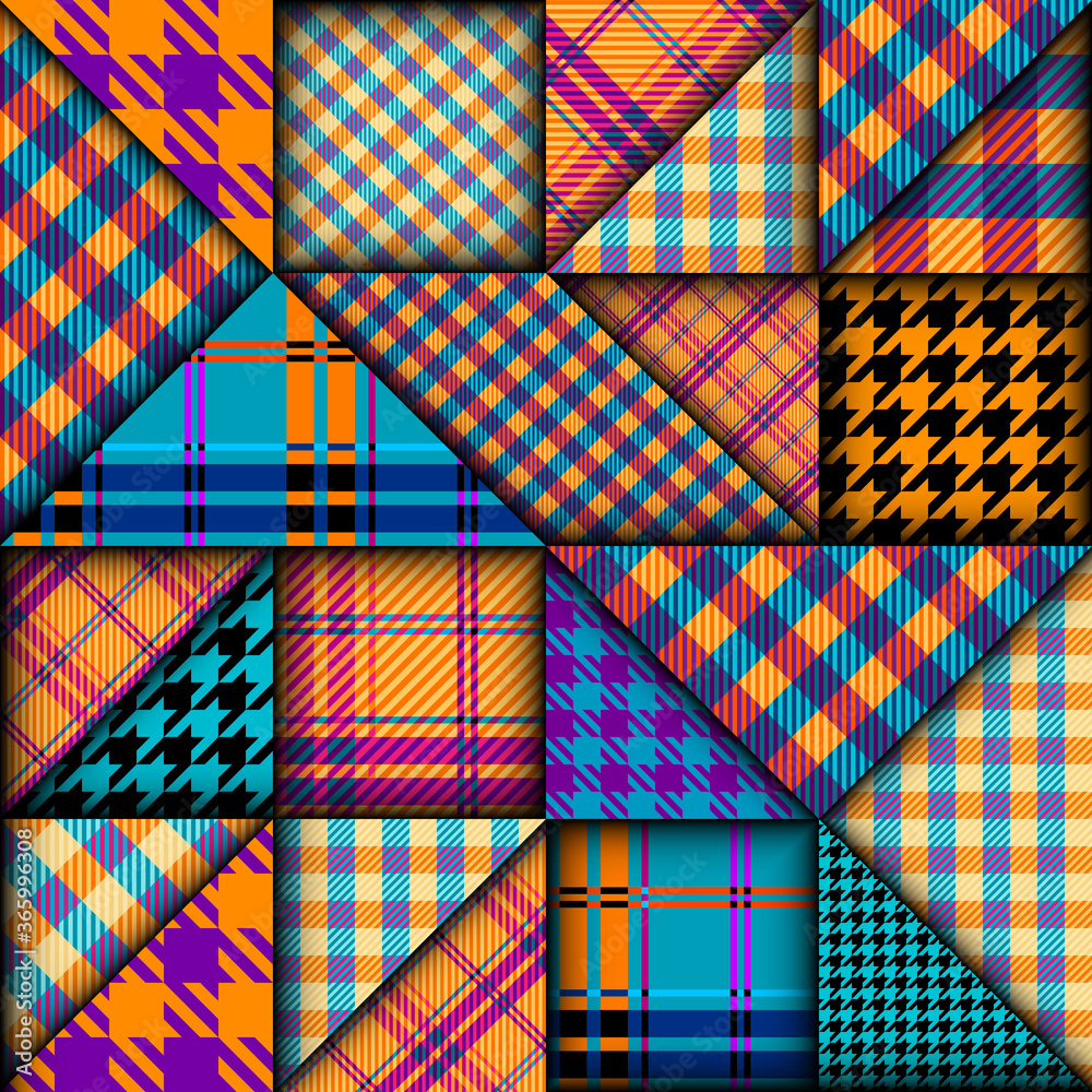Aufkleber paper cut shapes design. seamless vector pattern.