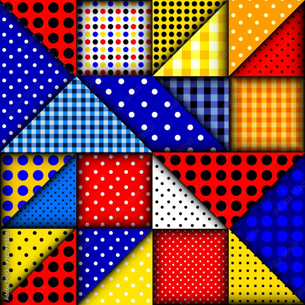 Aufkleber paper cut shapes design. seamless vector pattern.