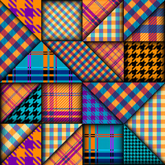 Fototapeta premium Paper cut shapes design. Seamless vector pattern.
