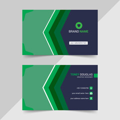 Vector Modern business card Design template. Company, Office, Images. Shape, Green And Black Background