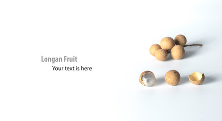 longan fruit isolated on white background.