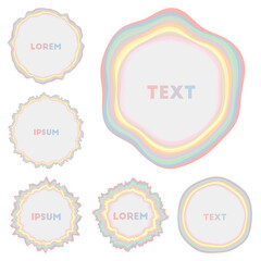 Round logos collection. Artistic circular backgrounds. Authentic vector illustration.