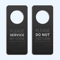 Hotel room door hanger. Do not disturb label
