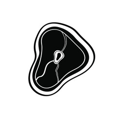 Vector illustration element beefsteak in doodle style. Hand drawn food. Icon, symbol, logo. barbecue. ingredient t for cook.
