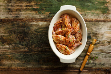 Raw chicken wings
