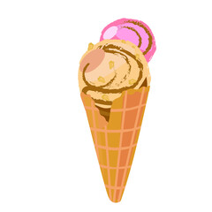vector illustrations with ice cream. Cartoon style. Can be used for icons or stickers. summer dessert.