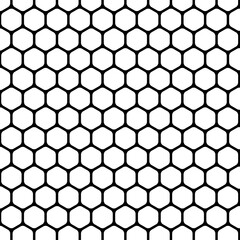 seamless black and white honeycomb pattern.