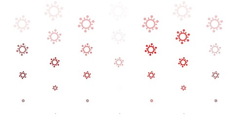 Light Red vector backdrop with virus symbols.
