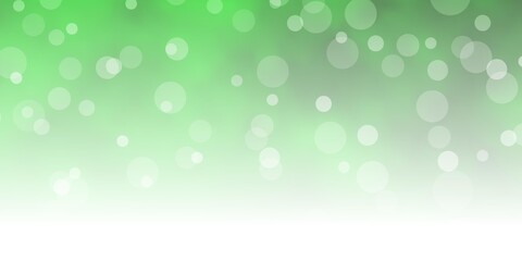 Light Green vector texture with circles. Modern abstract illustration with colorful circle shapes. New template for your brand book.