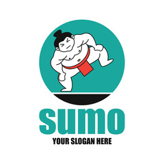 sumo icon with text space for your slogan tag line, vector illustration