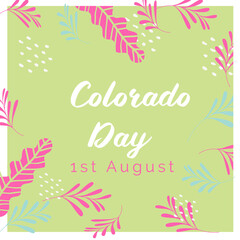 Colorado day pattern flower pink green background