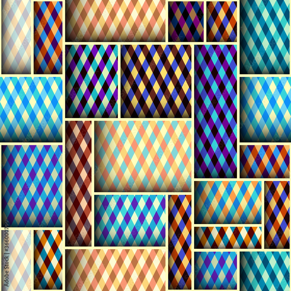 Aufkleber paper cut shapes design. seamless vector pattern.