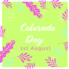 Colorado day pattern flower pink green background