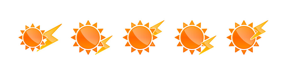 天気アイコン（晴れメインの雷セット）
