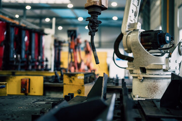 robot arm in factory