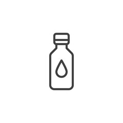 Water bottle line icon. linear style sign for mobile concept and web design. Bottle with water drop outline vector icon. Symbol, logo illustration. Vector graphics