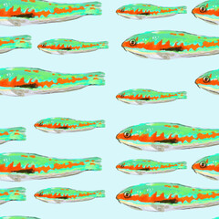 Donzella fish pattern from the Mediterranean sea, ideal footage for themes such as Mediterranean cuisine and Mediterranean fish