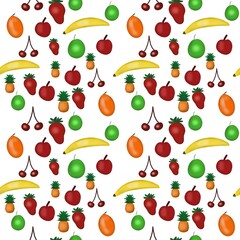 seamless pattern with fruits.