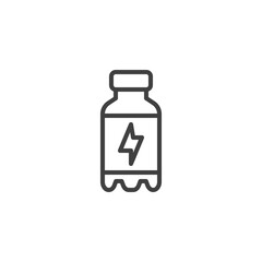 Energy drink bottle line icon. linear style sign for mobile concept and web design. Sports nutrition outline vector icon. Symbol, logo illustration. Vector graphics