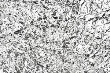 Foil silver crumpled metal aluminum texture background surface decoration backdrop design photo hi...