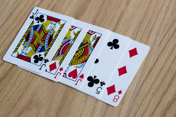 Casino Poker Hand Three of a Kind