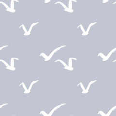 Seamless hand drawn pattern with birds.