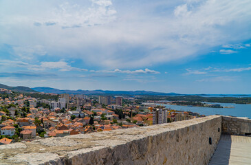 View from the top of Barone Fortress in Sibenik, Croatia