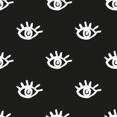 Seamless vector brush eye pattern.
