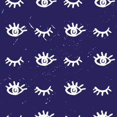 Seamless vector brush eye pattern.