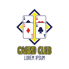 poker casino logo with text space for your slogan tag line, vector illustration