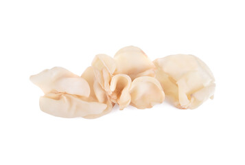 white ear mushroom or white jelly mushroom on white background
