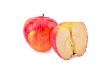 Red apples isolated on white background.