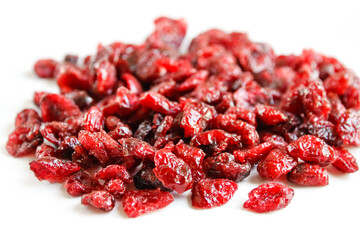 Cranberries isolated on white background