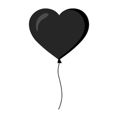 Fototapeta na wymiar icon of heart shape balloon on white background