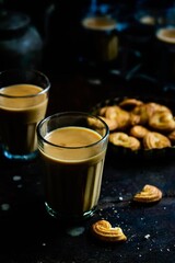 cup of coffee and cookies