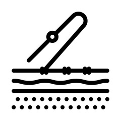 stitching of surgical incision icon vector. stitching of surgical incision sign. isolated contour symbol illustration