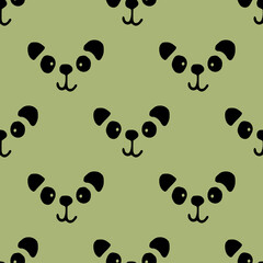 Seamless hand drawn pattern with pandas.