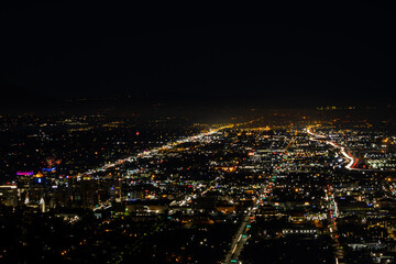 Fototapeta na wymiar Night time view of Salt Lake City on the 4th of July